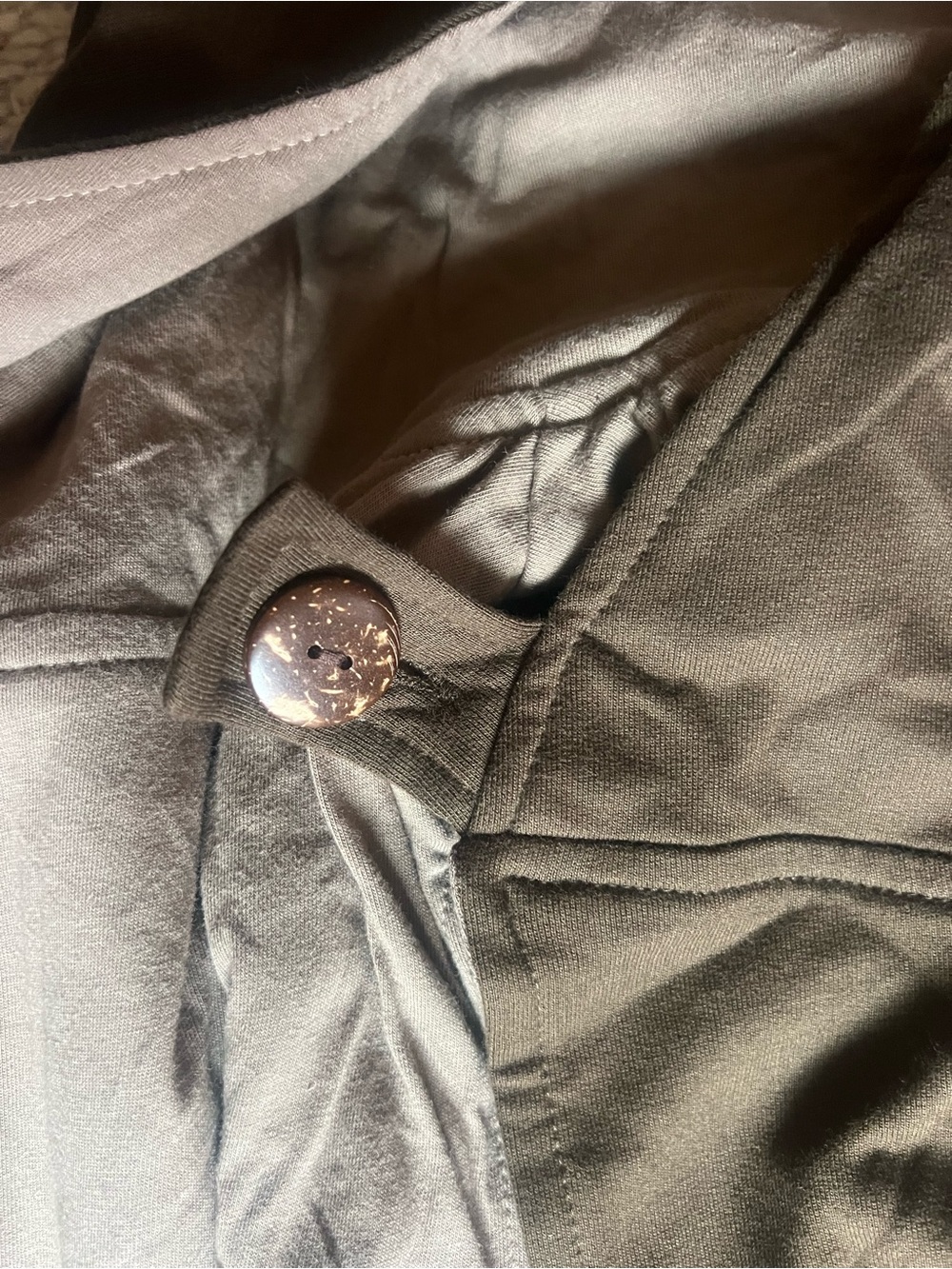Olive Hooded Wrap Jacket by Una Pluma Kathmandu coat in XL - NWOT - Picture 4 of 7